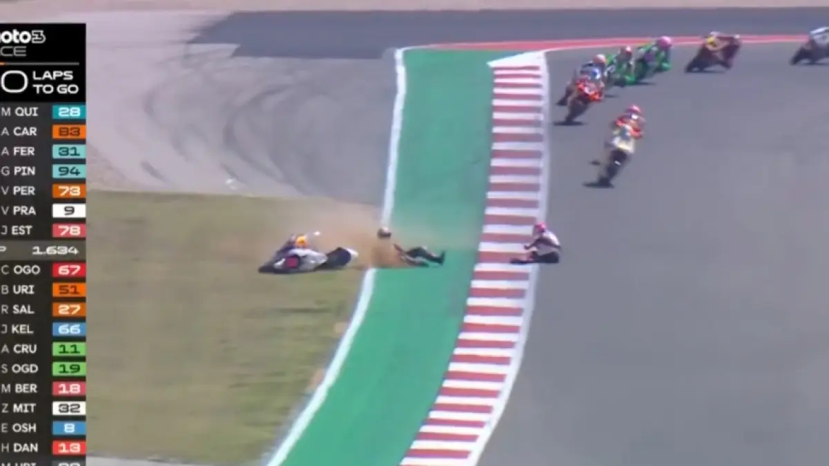  Veda Ega Pratama Crash di Moto3 Amerika (X:@motoGP) 