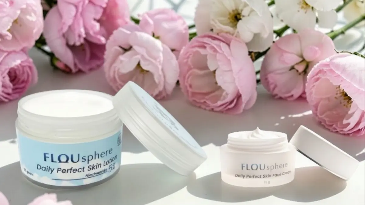 FLOUsphere resmi menghadirkan rangkaian perawatan lengkap: FLOUsphere Daily Perfect Skin Face Cream dan FLOUsphere Daily Perfect Skin Face Cream Lotion yang dipastikan bebas merkuri. (ISTIMEWA) 