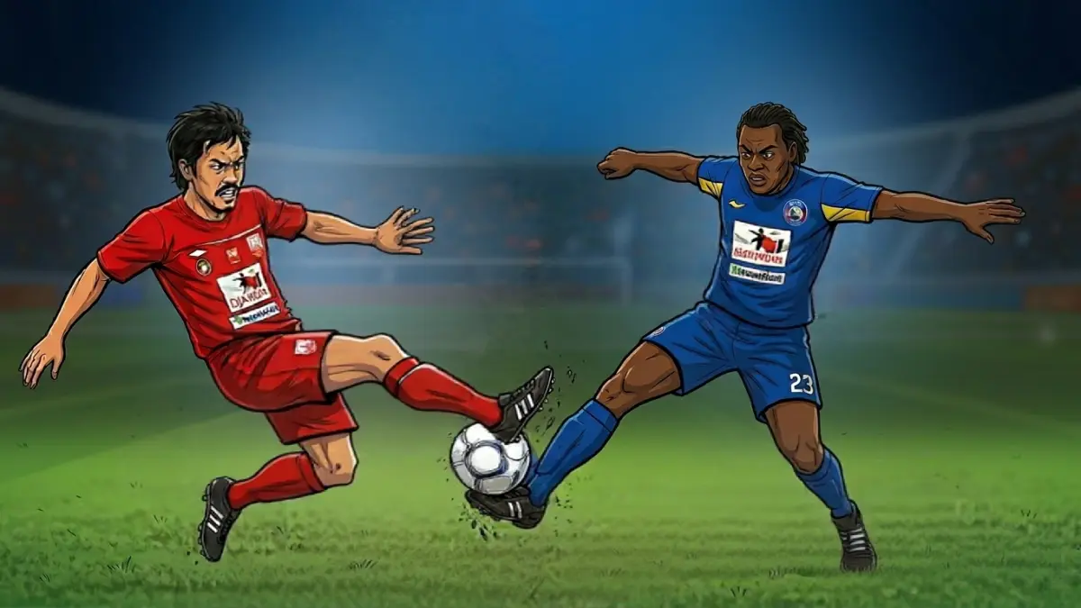 Ilustrasi pertandingan Persis Solo vs Arema FC di Divisi Utama 2007. (Ai) 