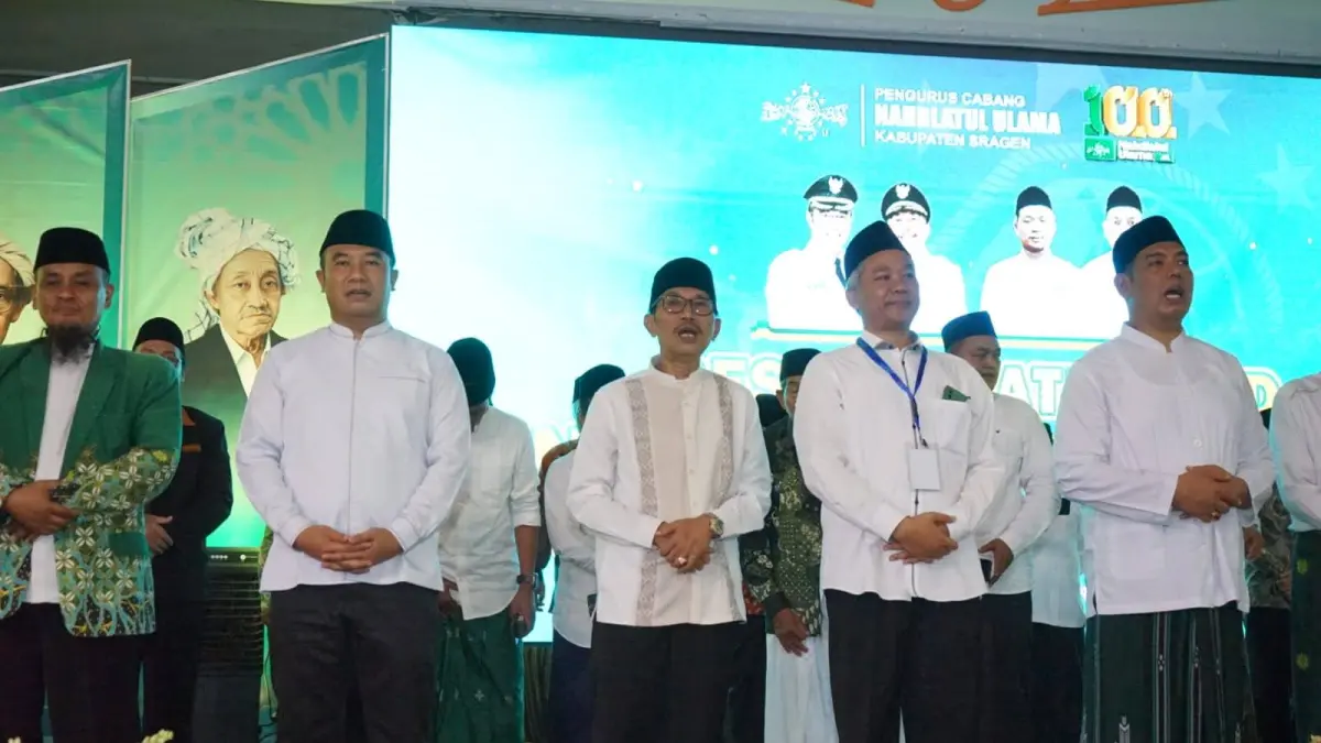 PCNU Sragen bersiap menyambut Muktamar NU. (Ahmad Khairudin/Radar Solo)