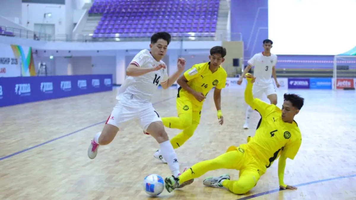 SARAT GENGSI: Pertandingan Timnas Futsal Indonesia melawan Malaysia di Nonthaburi Hall, Bangkok, Selasa sore (7/4/2026). (DOK. TIMNAS FUTSAL INDONESIA)
