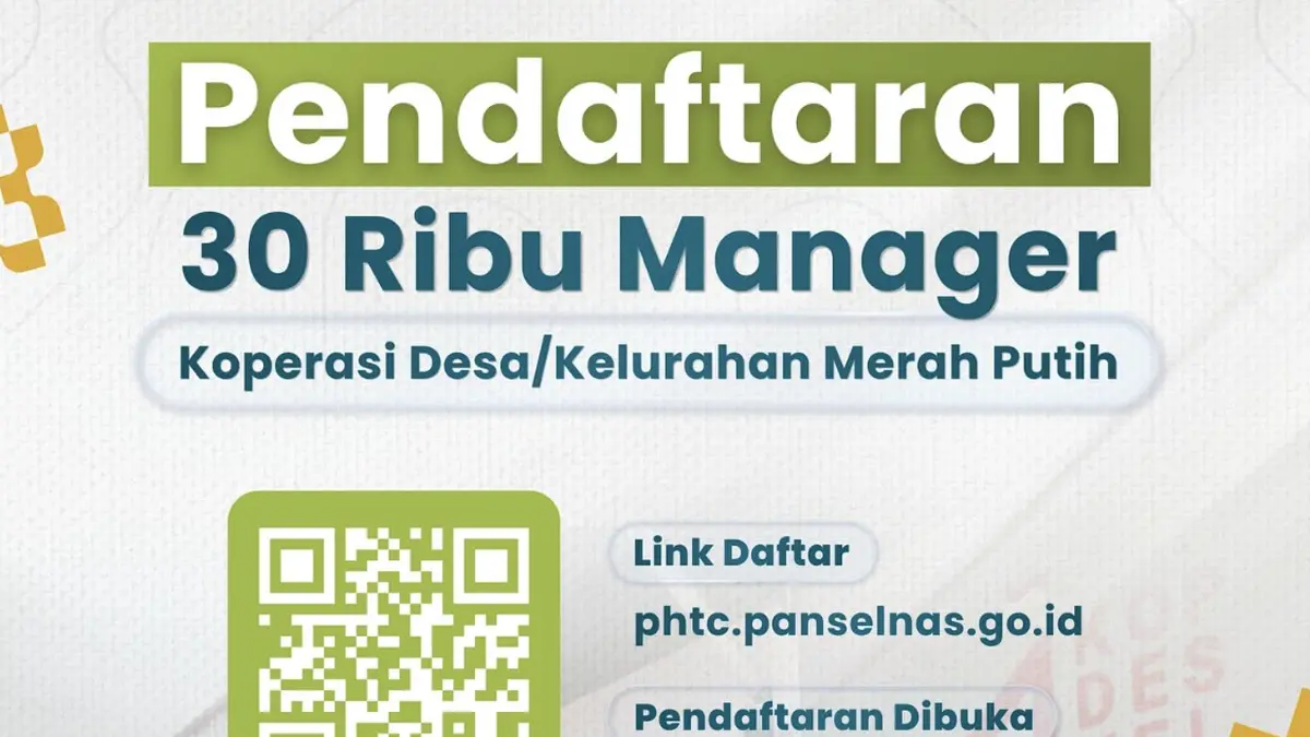 Cara Daftar Lowongan Kerja Manajer Koperasi Desa Merah Putih 2026, 30.000 Formasi Dibuka di phtc.panselnas.go.id
