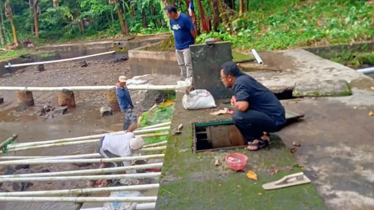 Salah satu sumber mata air PUDAM Tirta Lawu Karanganyar di lereng Gunung Lawu. (Rudi Hartono/Radar Solo)