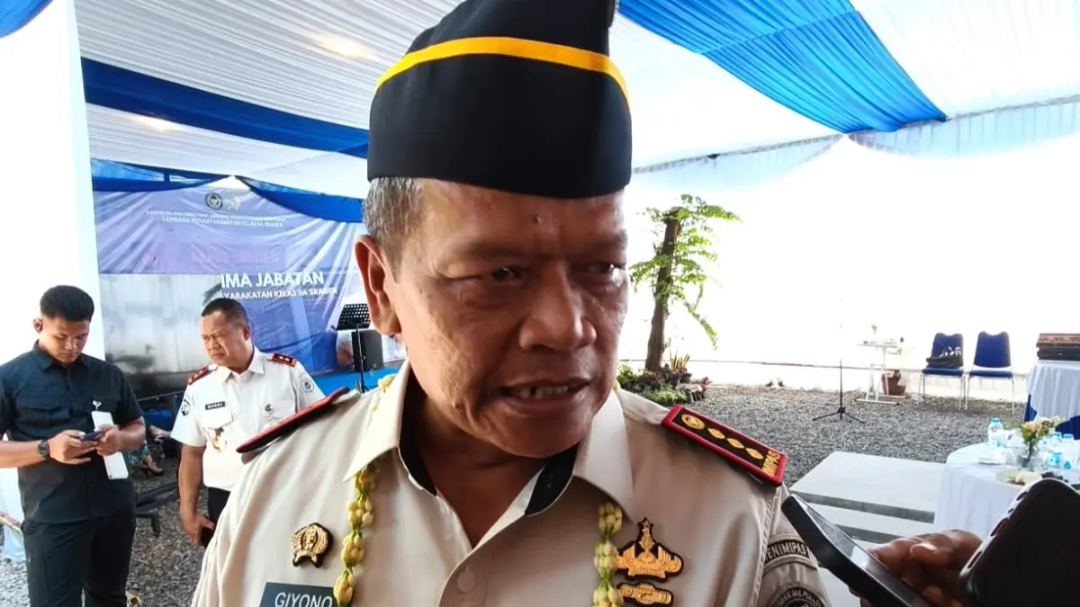 Kepala Lapas Kelas IIA Sragen, Giyono usai sertijab, Senin (20/4/2026). (Ahmad Khairudin/Radar Solo)