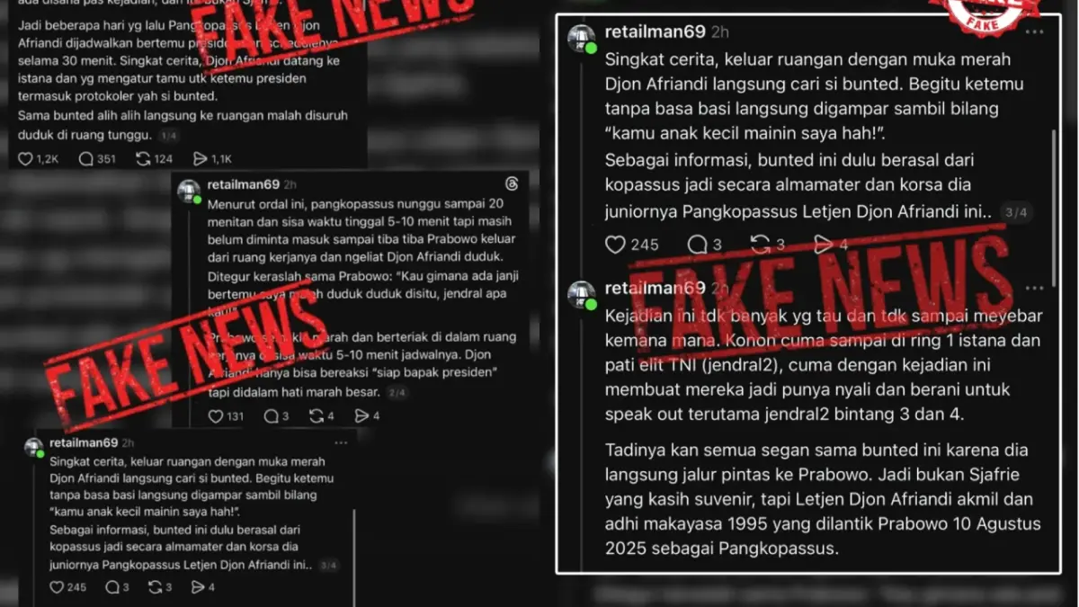 Klarifikasi Kopassus soal isu penamparan orang Istana. (Instagram @penkopassus)