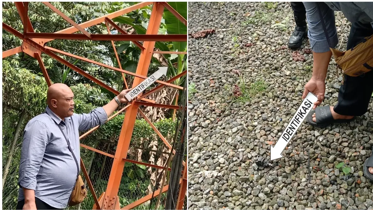 Polisi olah TKP pencurian kabel tower milik PT XL Smart di Dukuh Ngargorejo, Desa Ngargosari, Ampel, Boyolali. (DOK.POLRES BOYOLALI) 