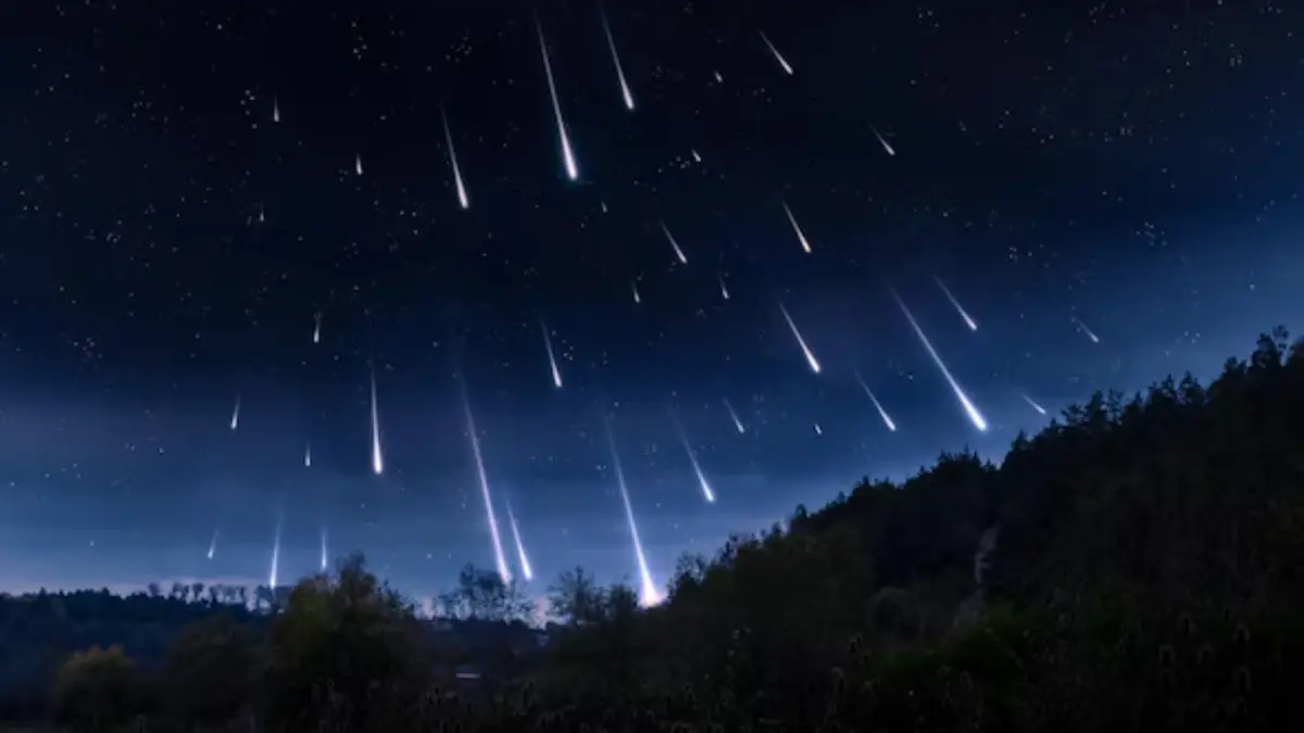 Ilustrasi hujan meteor. (Freepik)