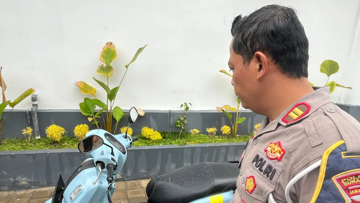 Polisi amankan sepeda motor yang terlibat kecelakaan di Manahan. (A Christian/Radar Solo)