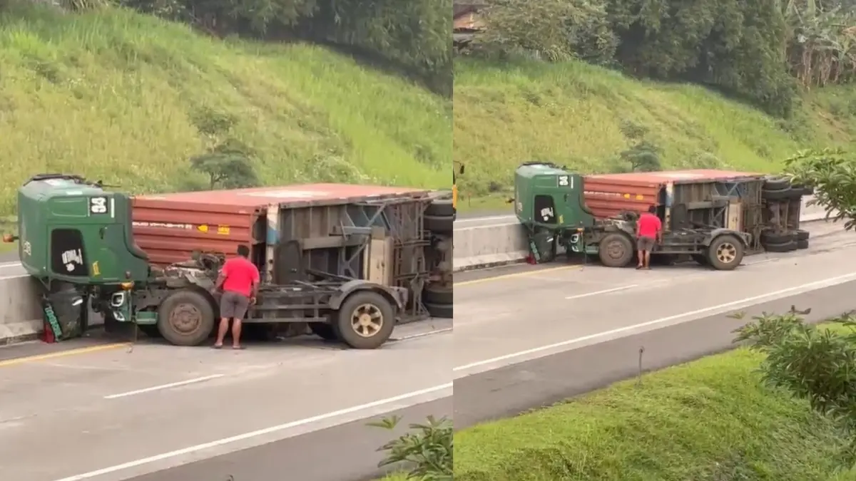 Truk Kontainer Muatan Material Terguling di Tol Semarang–Solo KM 478 Boyolali, Diduga Sopir Kelelahan (ISTIMEWA)