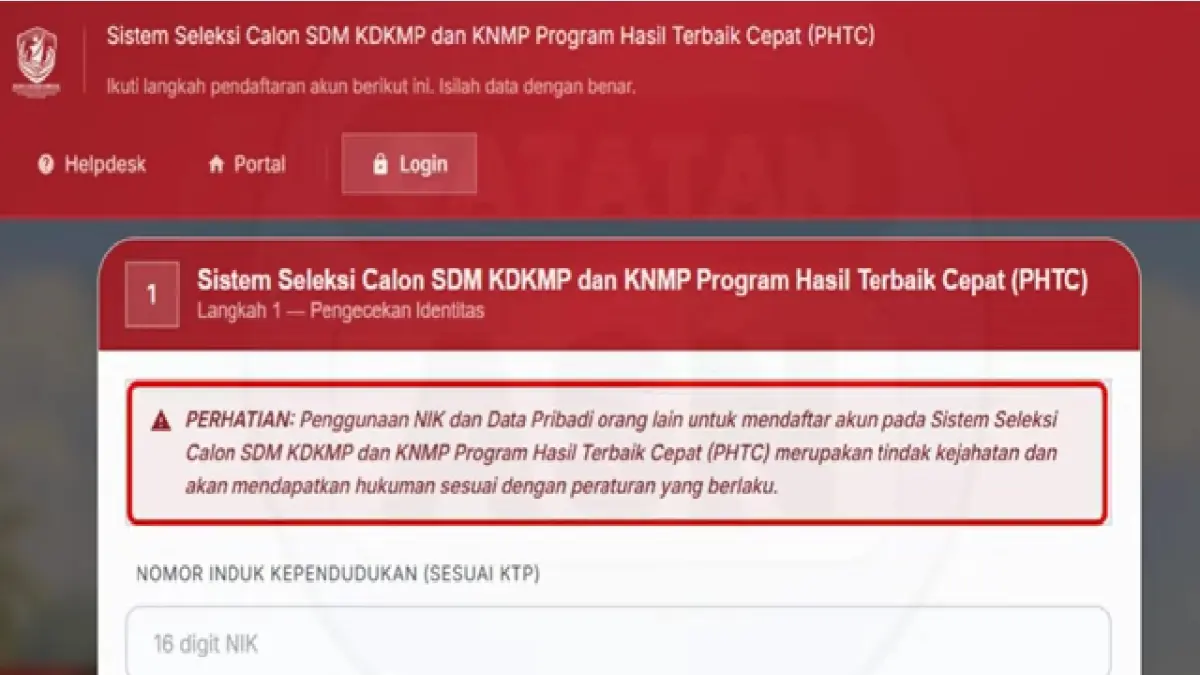 Besok Terakhir! Loker Manajer Koperasi Desa Merah Putih 2026, Cek Link pendaftaran-phtc.panselnas.go.id (https://pendaftaran-phtc.panselnas.go.id/login)