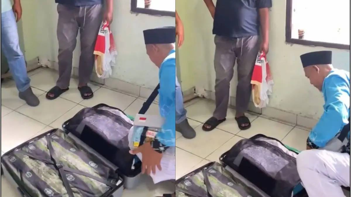 Jemaah yang kedapatan membawa baranv terlarang diminta untuk membongkar koper (ISTIMEWA)