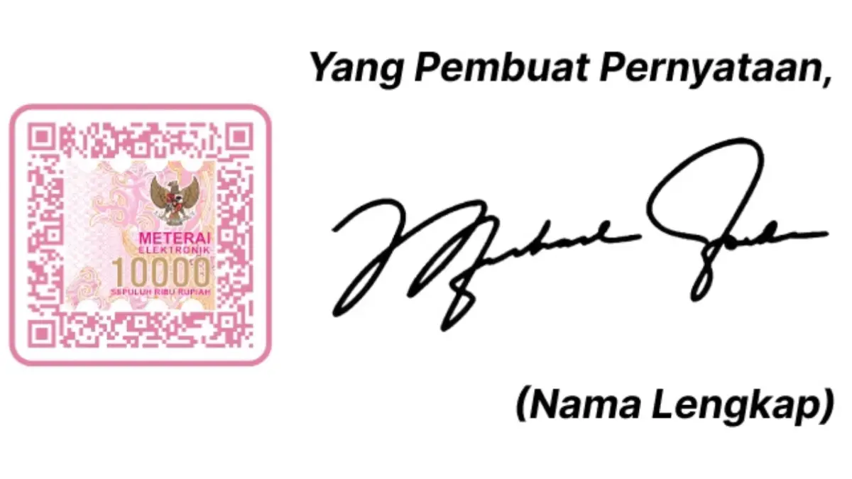 Tanda tangan dengan dibubuhi e-Meterai.
