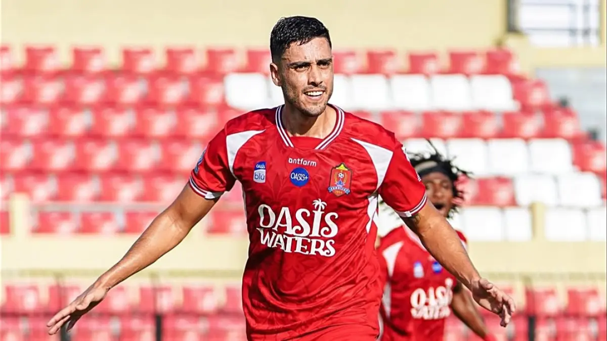 Pemain asing Persijap Jepara merayakan golnya di Super League 2025/2026. (INSTAGRAM PERSIJAP JEPARA) 
