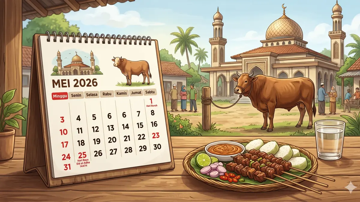 ILUSTRASI. Kapan Hari Raya Idul Adha 2026? Ini Daftar Tanggal Merah, Long Weekend, dan Hari Libur Bulan Mei (GEMINI AI)