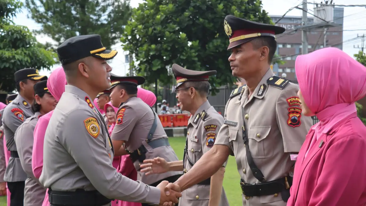 Kapolres Boyolali AKBP Indra Maulana Saputra pimpin sertijab empat kapolsek, Selasa (28/4/2026). 