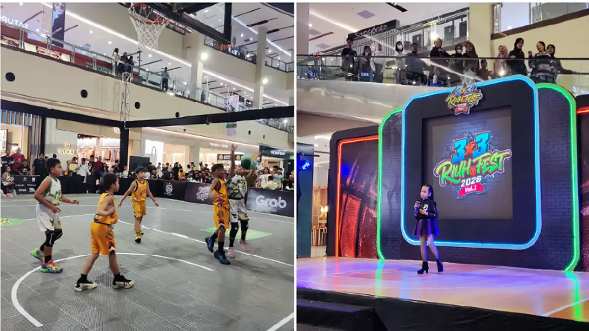 Ajang basket 3x3 bertajuk Riuh Fest 2026 Vol.1 resmi digelar di Atrium Solo Paragon Mall mulai Rabu (29/4) hingga Minggu (3/5). (JALU/RADAR SOLO)