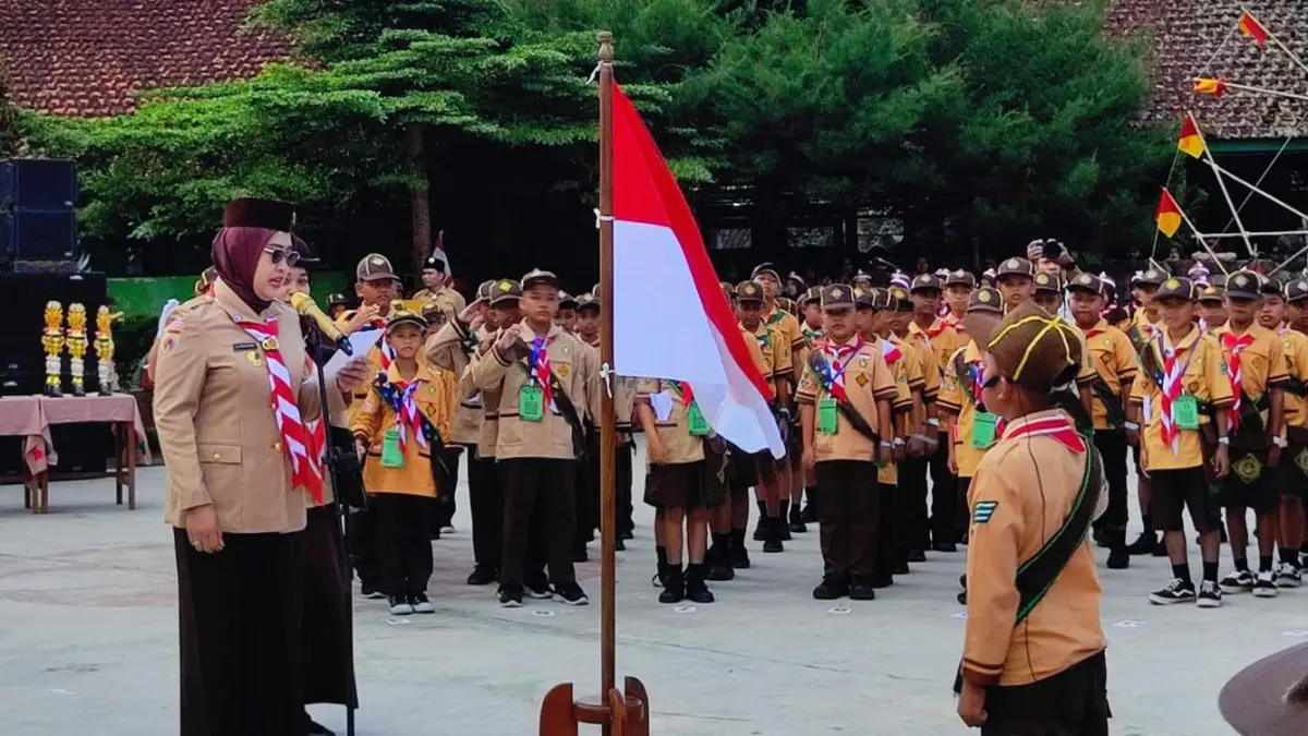 Kwartir Cabang (Kwarcab) Gerakan Pramuka Kabupaten Karanganyar menggelar pesta siaga 2026, Rabu (29/4/2026). (Rudi Hartono/Radar Solo)