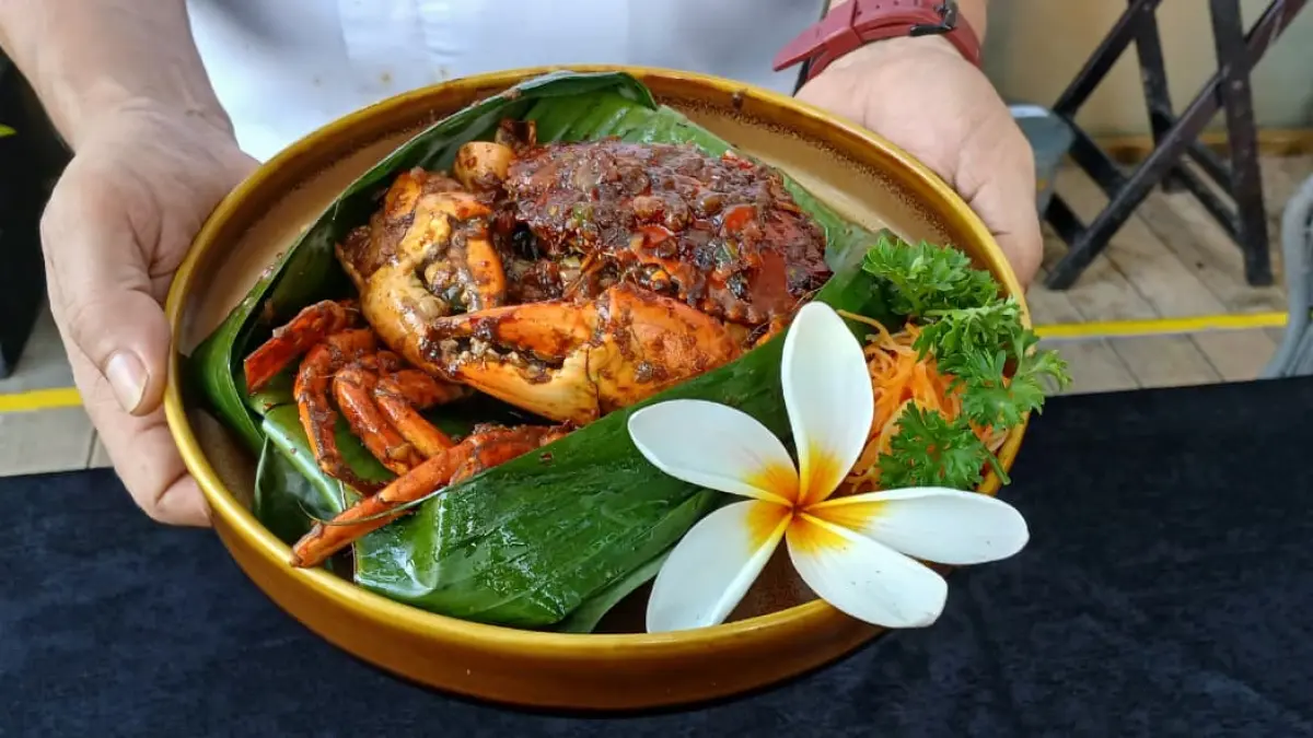 Menu Smoked Crab in Town tersaji di Swiss-Kitchen by Swiss-Belhotel Solo. (Alfida Nurcholisah/Radar Solo)
