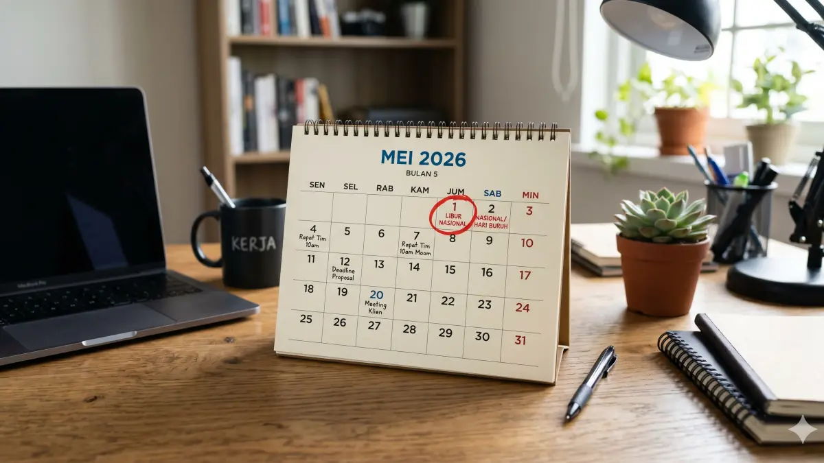 Besok, 1 Mei, Apakah Tanggal Merah? Cek Kalender Mei 2026, Ada Long Weekend Awal Bulan (GEMINI AI)