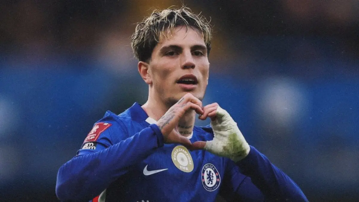 Bintang Chelsea di Liga Inggris, Garnacho melakukan selebrasi usai mencetak gol. (DOK. CHELSEA) 