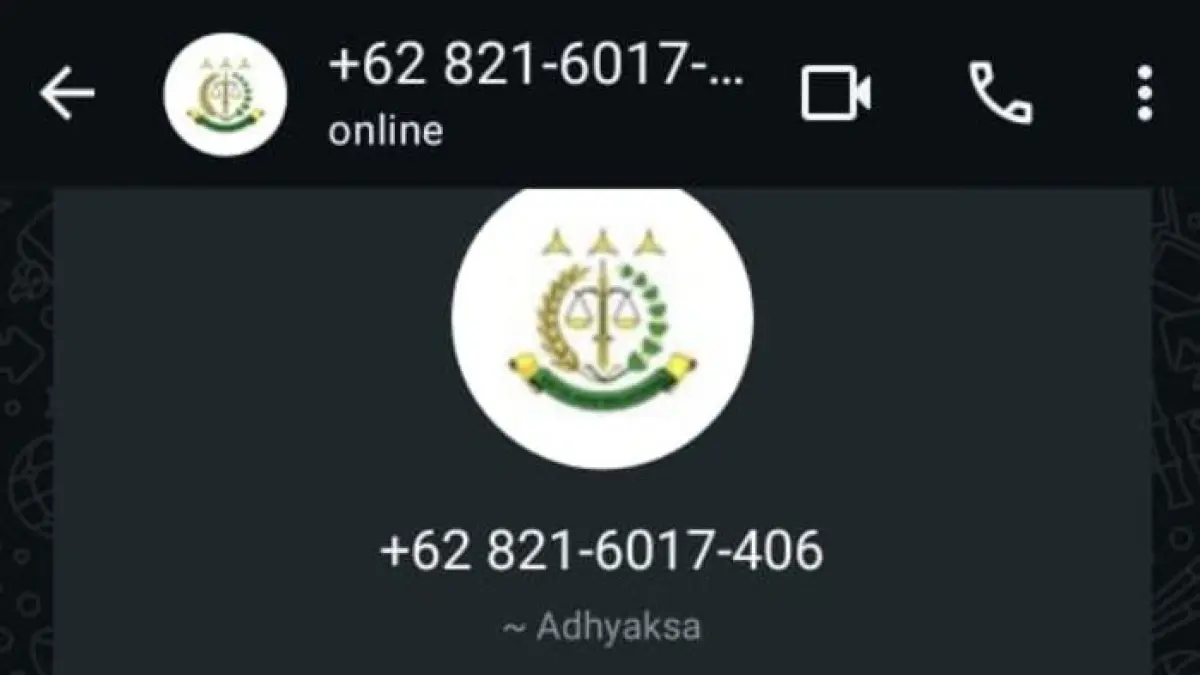Pesan nomor orang tidak dikenal mengaku dari kejaksaan meneror pegawai Diskuktrans ESDM Karanganyar. (Ist)
