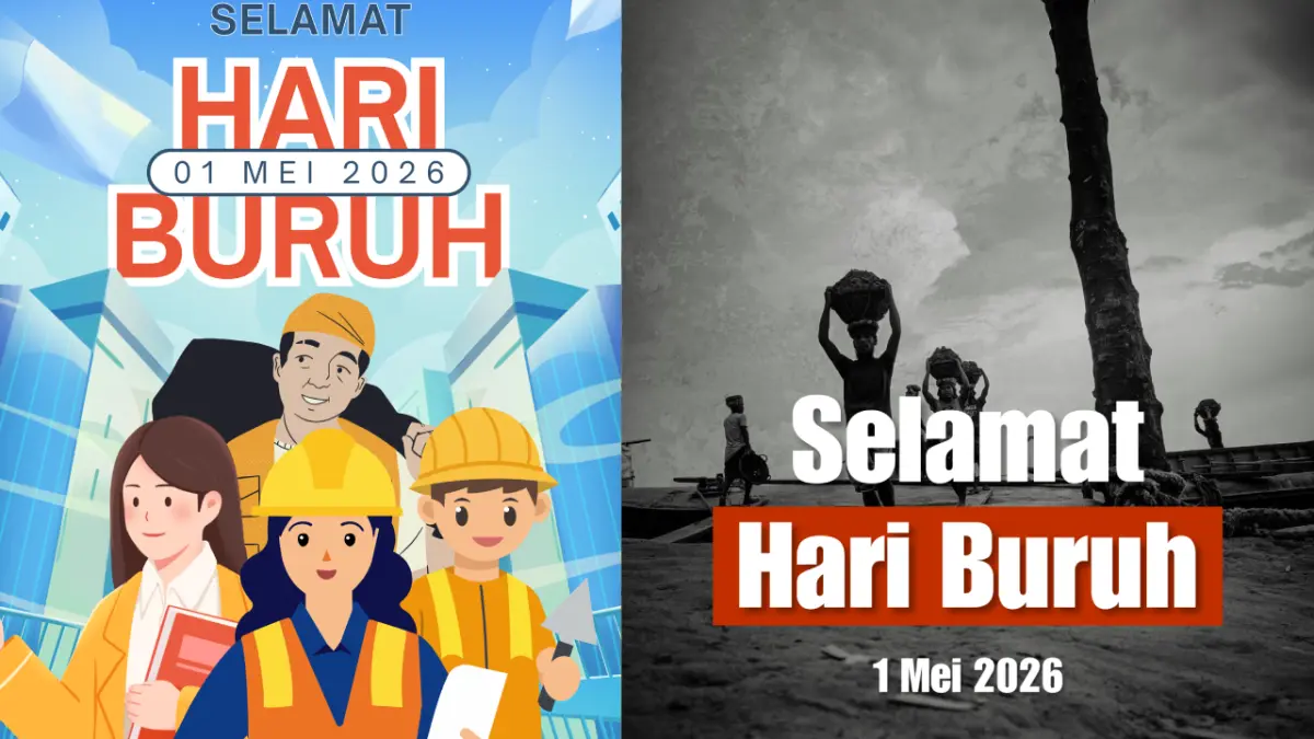 Poster Hari Buruh 2026 untuk postingan Instagram. (canva.com)