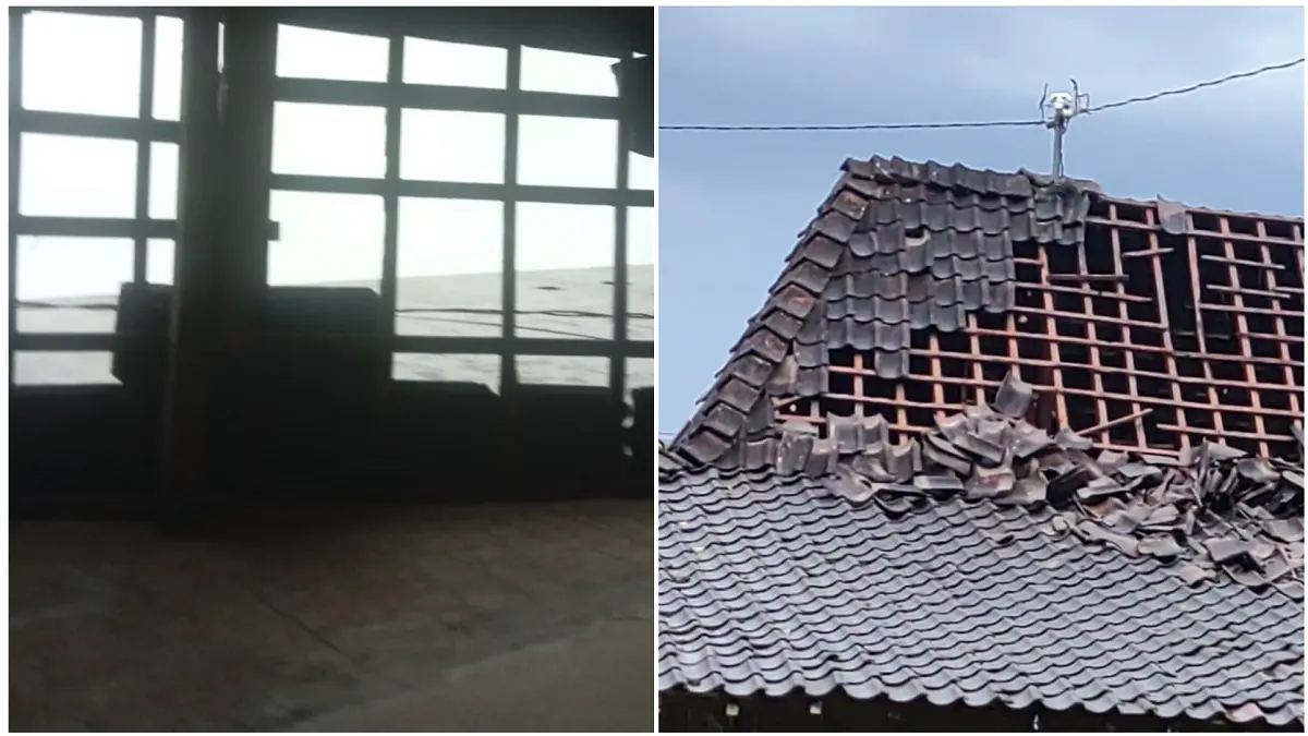 Puting beliung menerjang Kecamatan Mojosongo dan Boyolali Kota menyebabkan kerusakan rumah warga, Kamis (30/4/2026). (ISTIMEWA)