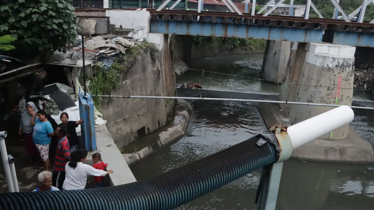 Stasiun pompa banjir di kawasan Pajang, Laweyan. (M Ihsan/Radar Solo)