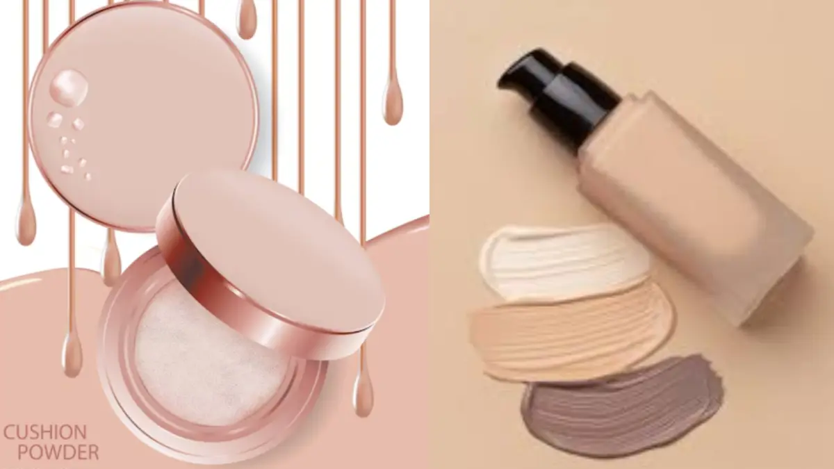 Ilustrasi cushion vs foundation. (Freepik)