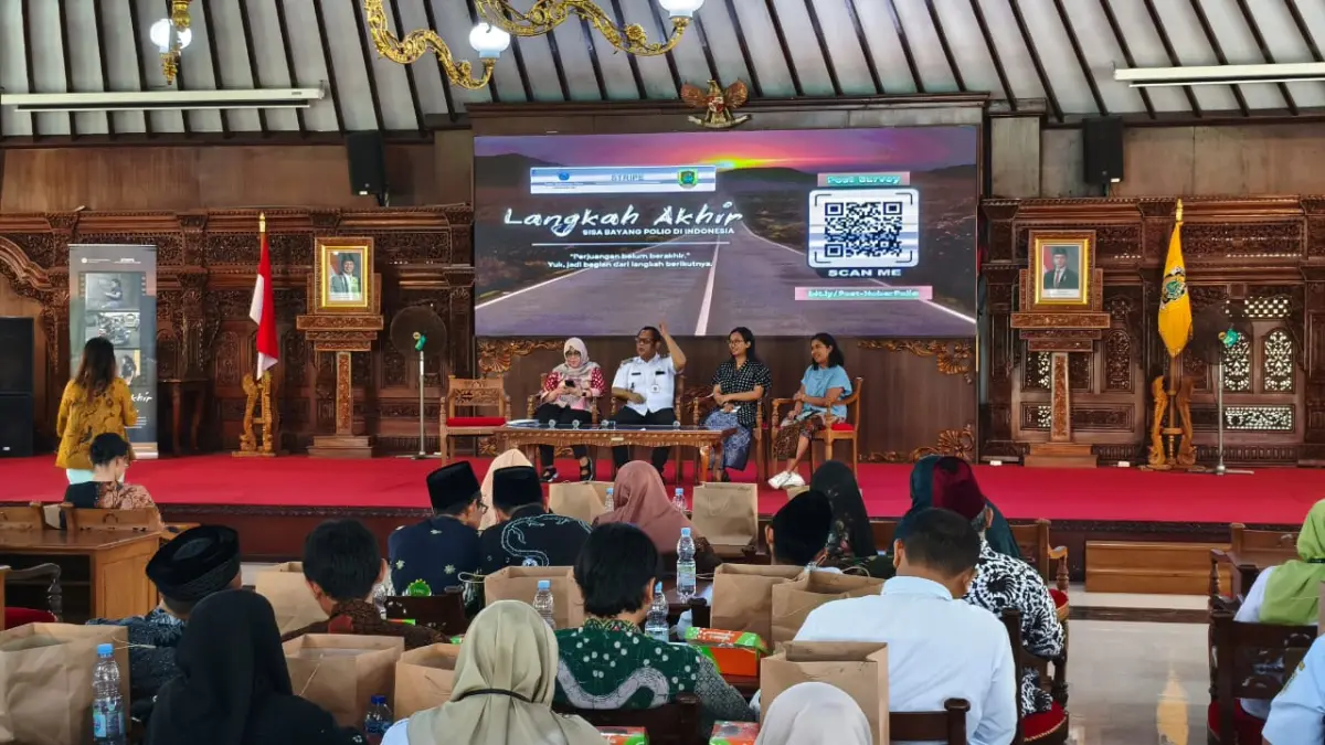 Pemutaran film dokumenter Langkah Akhir: Sisa Bayang Polio di Indonesia di Pendapa Pemkab Klaten, Rabu (6/5/2026). (Angga Purenda/Radar Solo)