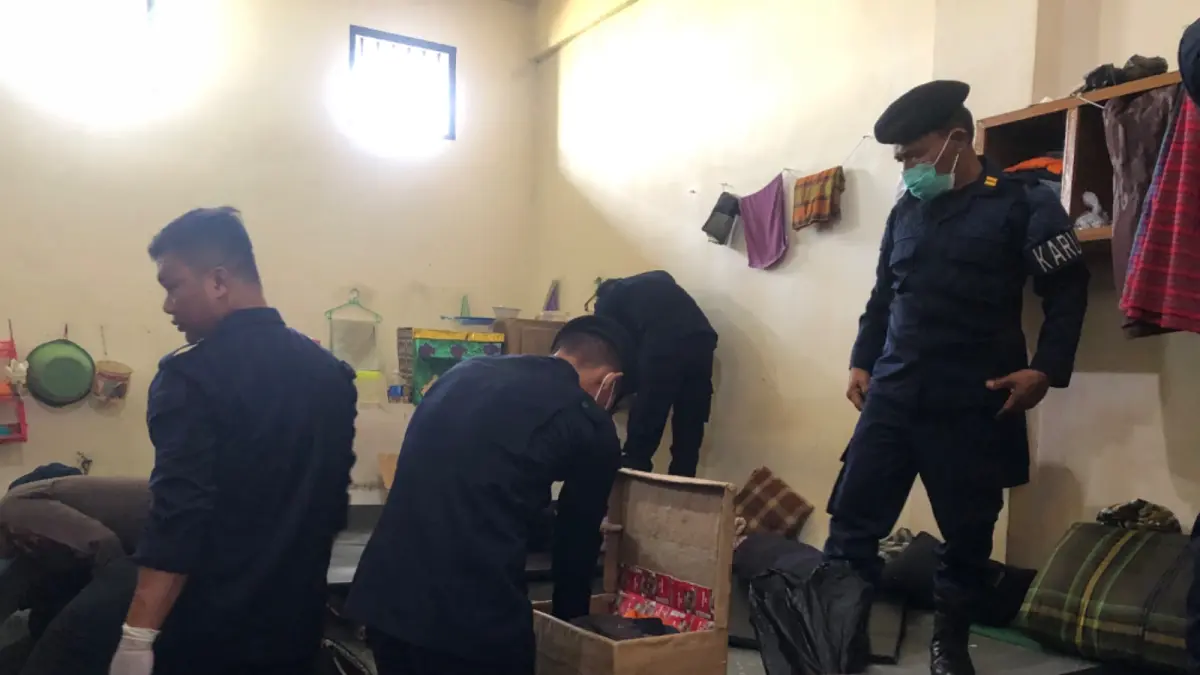 Rutan Boyolali Gelar Razia Gabungan, Sasar Barang Terlarang Dan Tes Urine Warga Binaan (ABDUL KHOFID/RADAR SOLO)