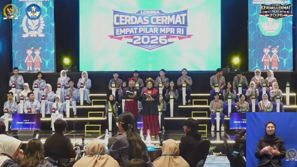 Potongan video Final Lomba Cerdas Cermat (LCC) Empat Pilar MPR RI tingkat Provinsi Kalimantan Barat (Kalbar). (YouTube MPRGOID)
