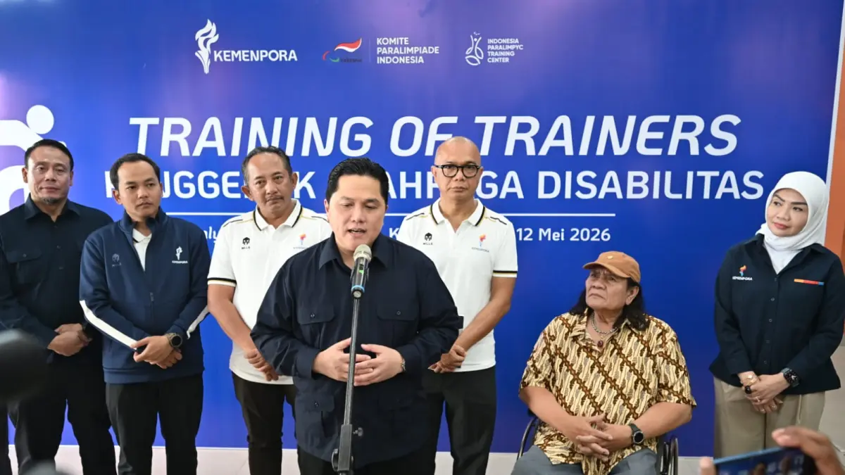 Menpora Erick Thohir saat menghadiri acara di PPPI Delingan, Karanganyar, Senin (11/5/2026). (DOK. NPC INDONESIA) 