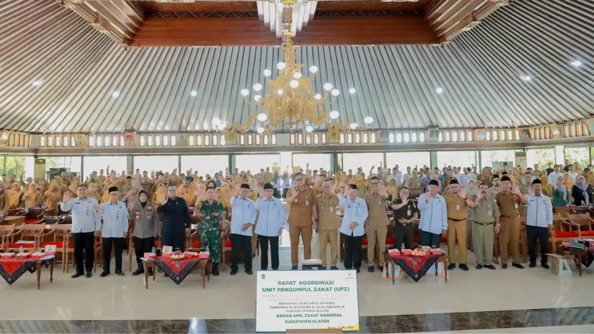 Baznas Klaten menggelar rapat koordinasi evaluasi Unit Pengumpul Zakat (UPZ) yang diselenggarakan di Pendapa Pemkab Klaten. (Dokumentasi Bagian Prokopim Setda Klaten)