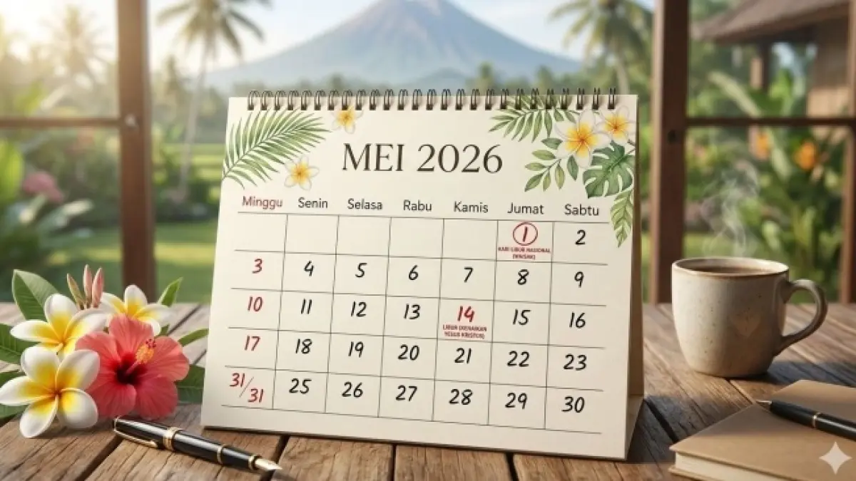 ILUSTRASI Kalender Bulan Mei 2026