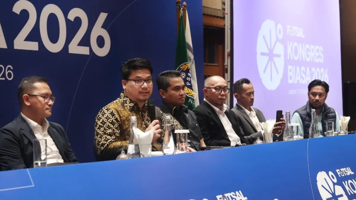 PEMAPARAN: Kongres Biasa Federasi Futsal Indonesia yang digelar di Hotel Aryaduta Jakarta, Selasa (12/5). (DOK. FFI)
