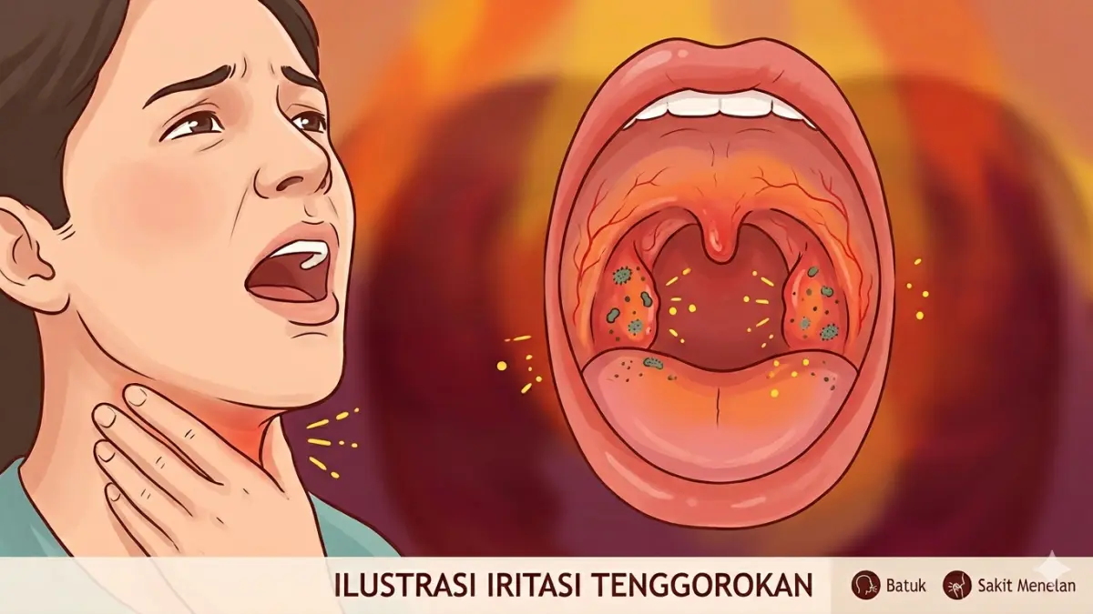 Ilustrasi iritasi tenggorokan. (AI Generated)