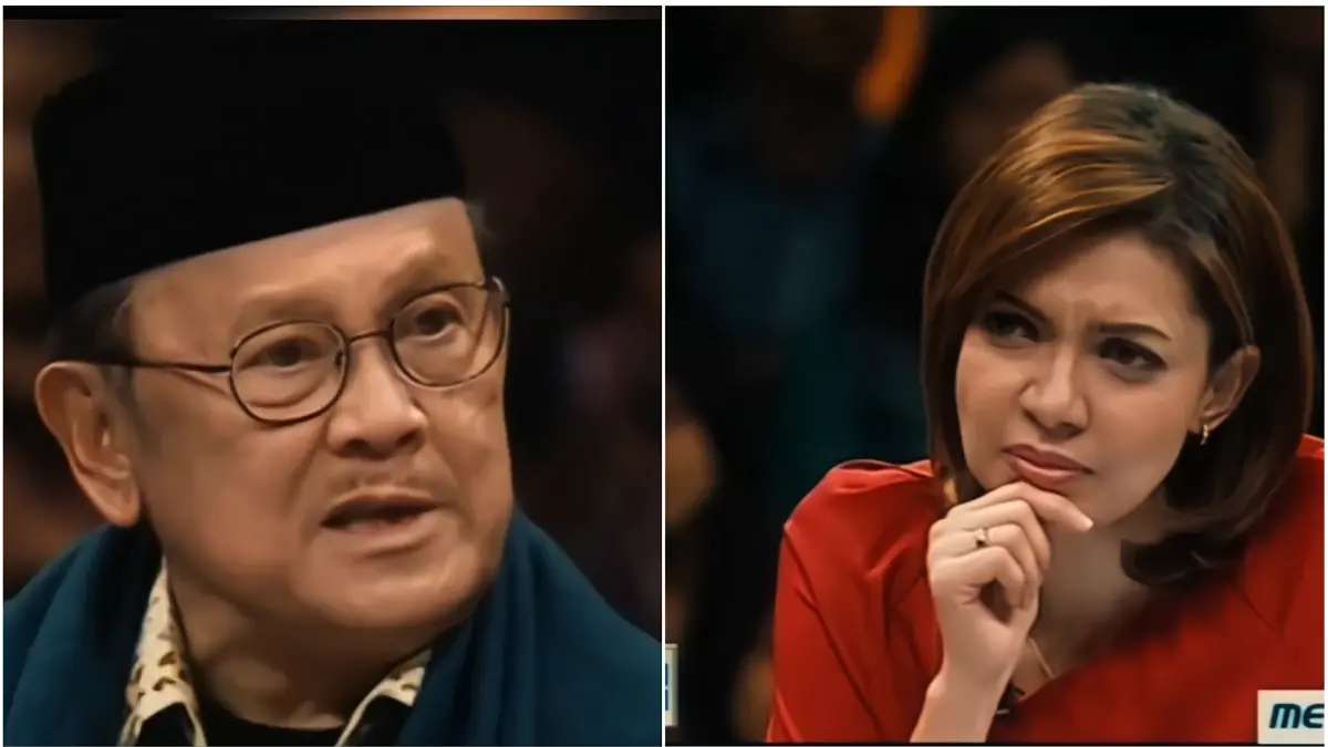 B.J Habibie saat diwawancara Najwa Shihab dalam program Mata Najwa yang disiarkan Metro TV. (TANGKAPAN LAYAR/DOK.METRO TV)