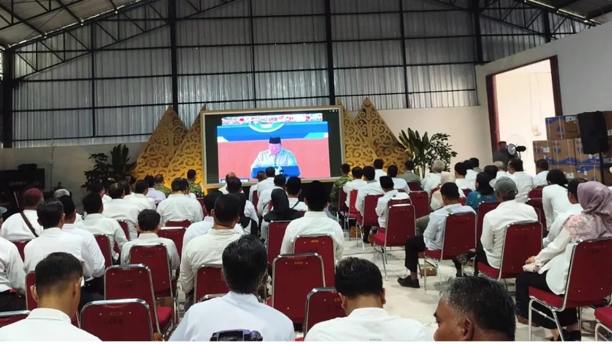 Peluncuruan KDKMP secara nasional oleh Presiden Prabowo di Nganjuk, Jatim dan diikuti secara daring di KDKMP Sragen, Sabtu (16/5/2026). (ISTIMEWA) 