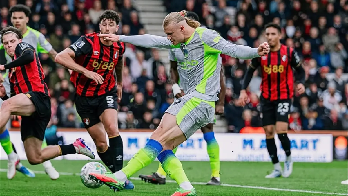 Laga Manchester City melawan Bournemouth di Vitality Stadium. (INSTAGRAM @mancity)