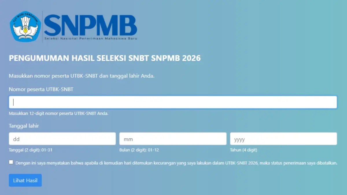 Pengumuman hasil seleksi SNBT SNPMB 2026.