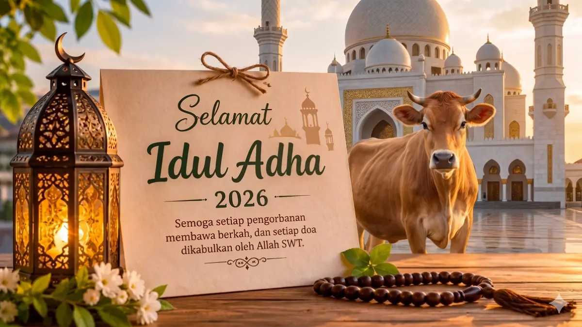 100 Inspirasi Ucapan Idul Adha 2026 Singkat dan Penuh Makna untuk Meriahkan Hari Raya Kurban, Cocok Dibagikan di Media Sosial (GEMINI AI)