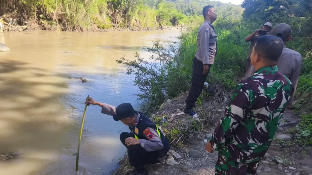 Lokasi penemuan mayat lansia di aliran Sungai Kedung Banteng, Sragen, Senin (25/5/2026). (ISTIMEWA)