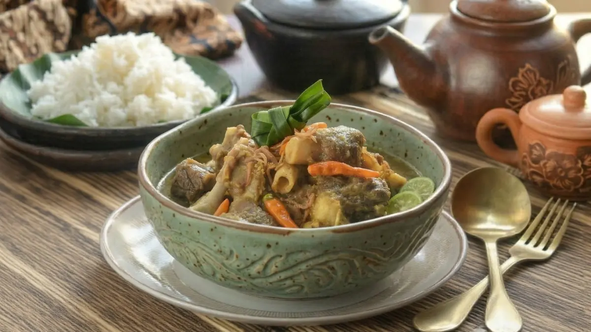 Masakan tengkleng khas Solo yang cukup menggugah selera. 