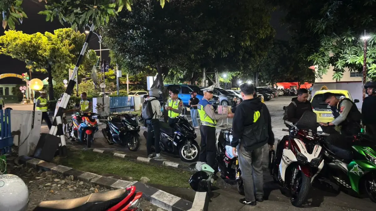 Polresta Solo gelar razia besar-besaran tindak pengenda motor berknalpot brong. (A Christian/Radar Solo)