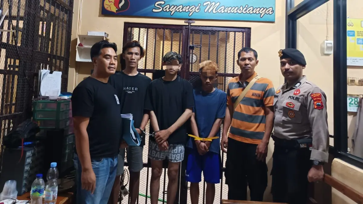 Tampang kawanan begal sadis di Sukodono, Sragen yang ditangkap polisi. (Ahmad Khairudin/Radar Solo)