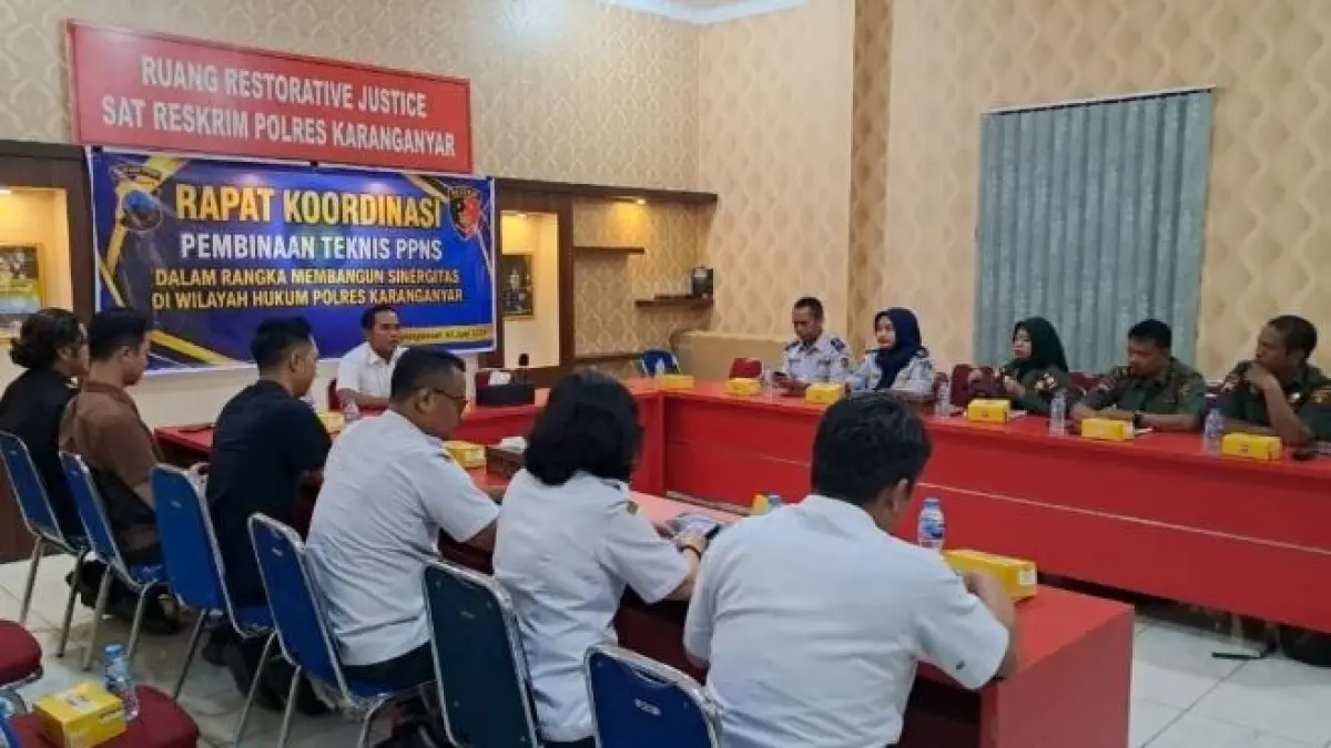 Rakor Satreskrim Polres Karanganyar bersama dengan PPNS, Kamis (4/6/2026). (Rudi Hartono/Radar Solo)