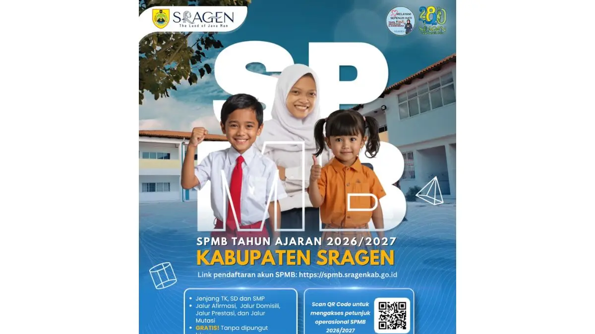 SPMB Tahun Ajaran 2026/2027 Kabupaten Sragen. (Ist)