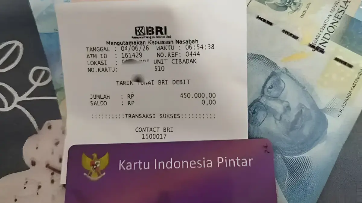 Bukti pencairan bansos kategori bantuan pendidikan PIP KIP. (Tangkapan Layar YouTube Arfan Saputra Channel)