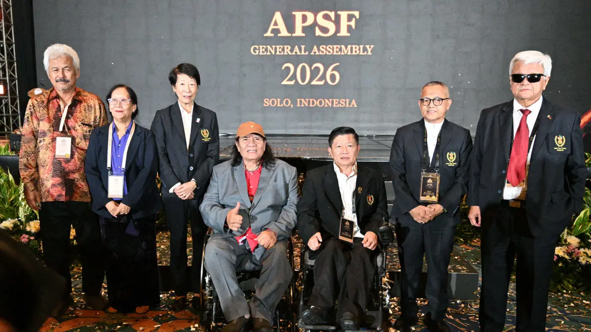 Komite eksekutif APSF berfoto bersama setelah resmi terpilih untuk periode 2026-2030 dalam General Assembly APSF 2026 di Hotel Alila Solo, Jawa Tengah, Sabtu (6/6/2026). NPC INDONESIA/Agung Wahyudi